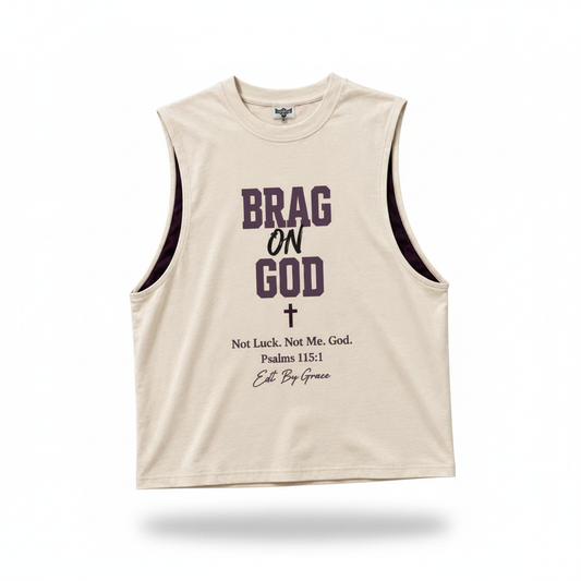 Brag on God Athletic Tee – Three-Quarter Angle