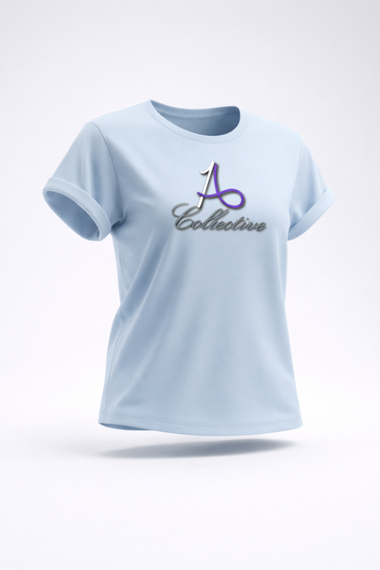 A16 Collective women's light blue t-shirt with logo