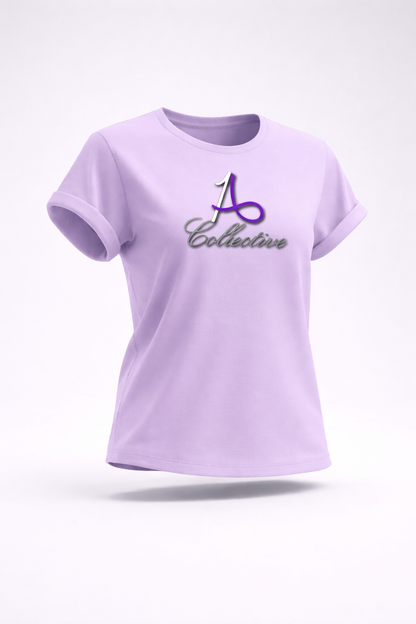 Pastel Purple t-shirt with a logo and text on a white background