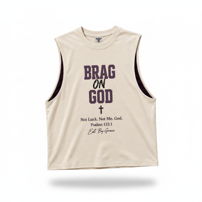 Brag on God Athletic Tee – Three-Quarter Angle